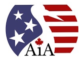 AIA logo representing a community where Americans and Canadians gather in Alsace, France
